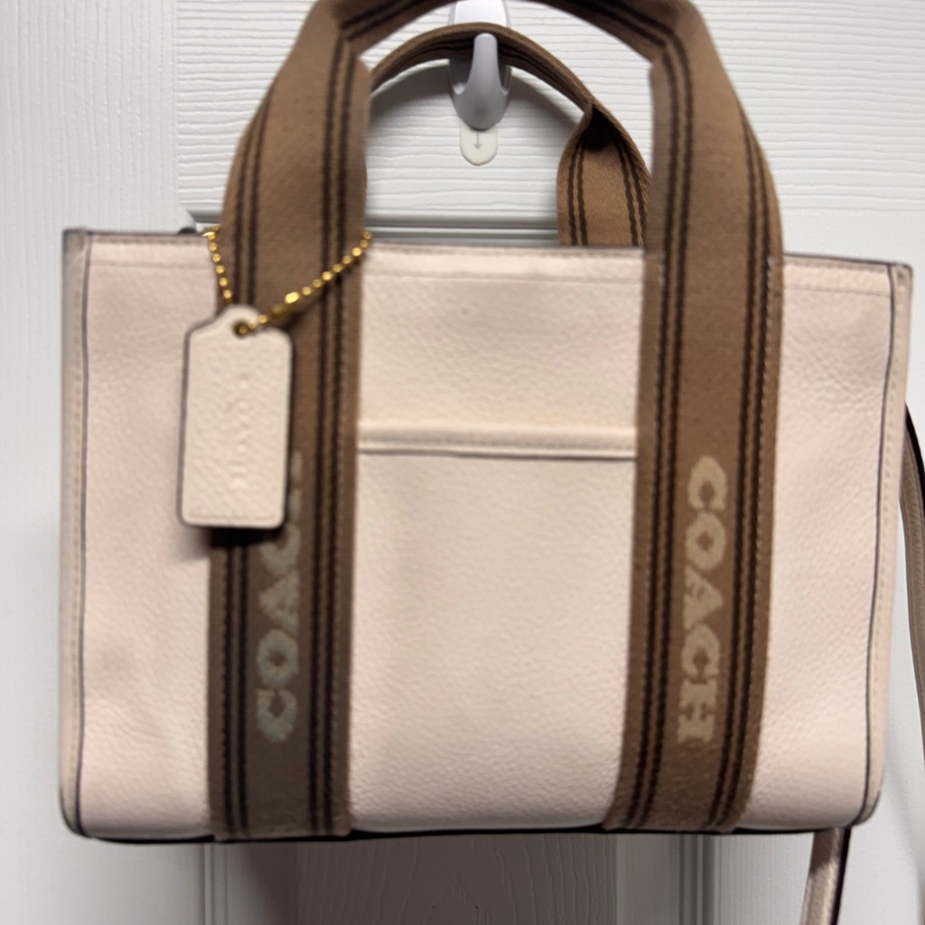 Coach Ivory And Brown Tote Bag